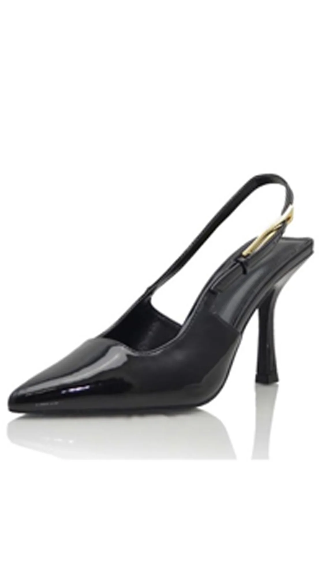 Alina Slingback Pointed Toe Pump Heels - Black - Image 3