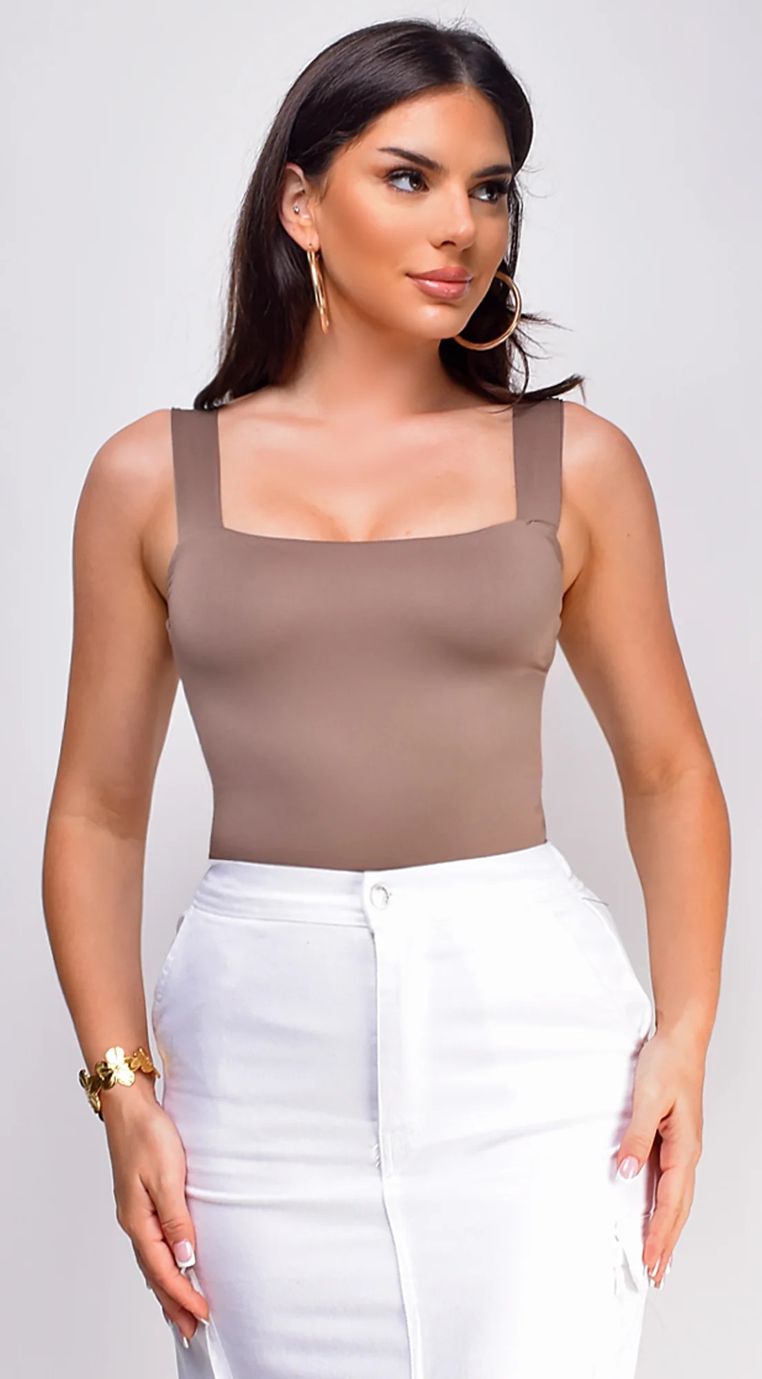 Aliyah Square Neck Top - Beige - Image 2