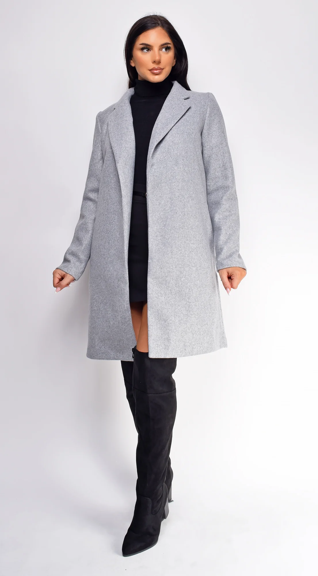 Amaris Gray Long Line Coat - Image 6