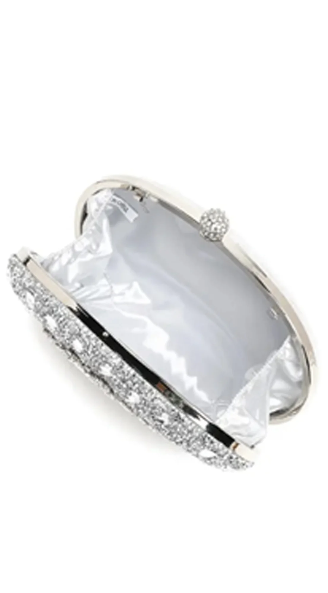 Angelina Lux Crystal Clutch Bag - Silver - Image 9