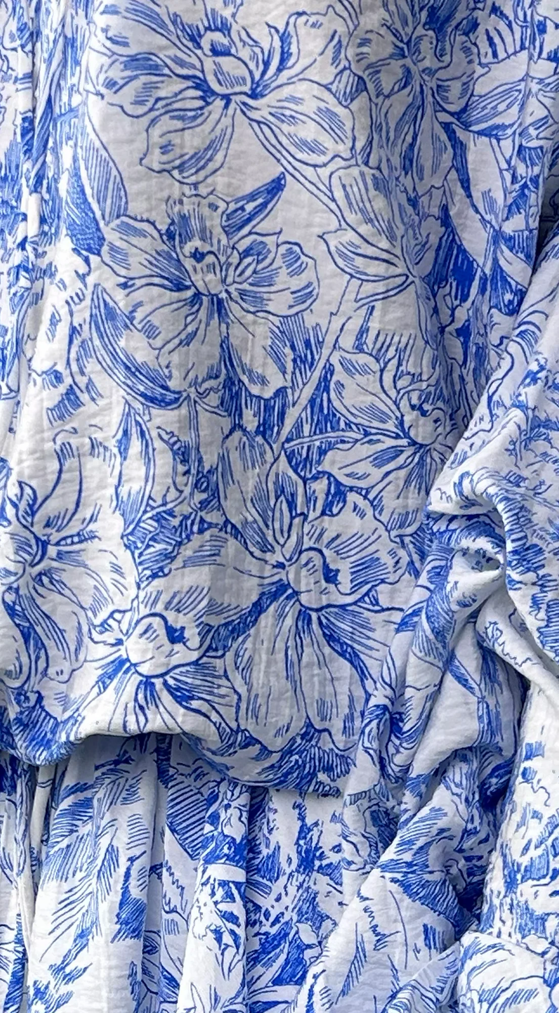 Bahama Floral Off Shoulder Ruffle Mini Dress - Blue - Image 21