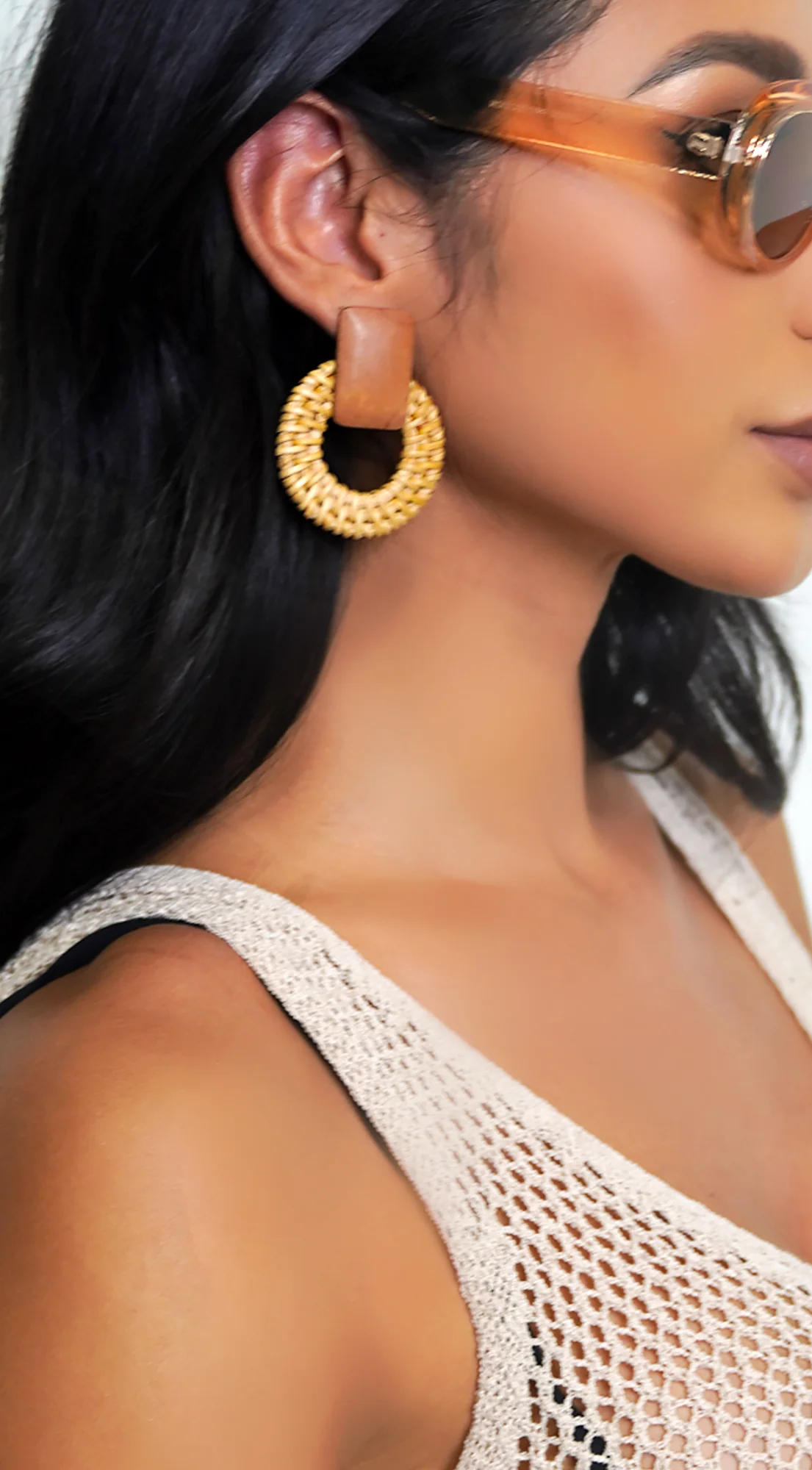 Bamboo Earrings - Khaki - Image 2