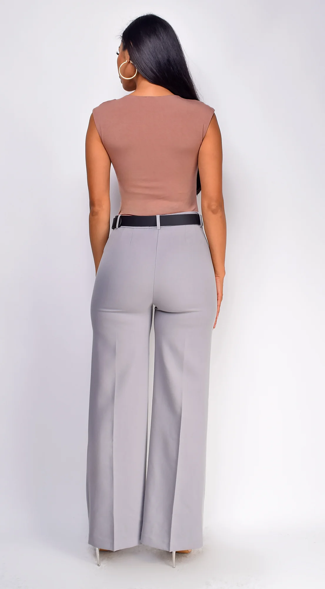 Cajsa Twill Straight Leg Pants - Gray - Image 4