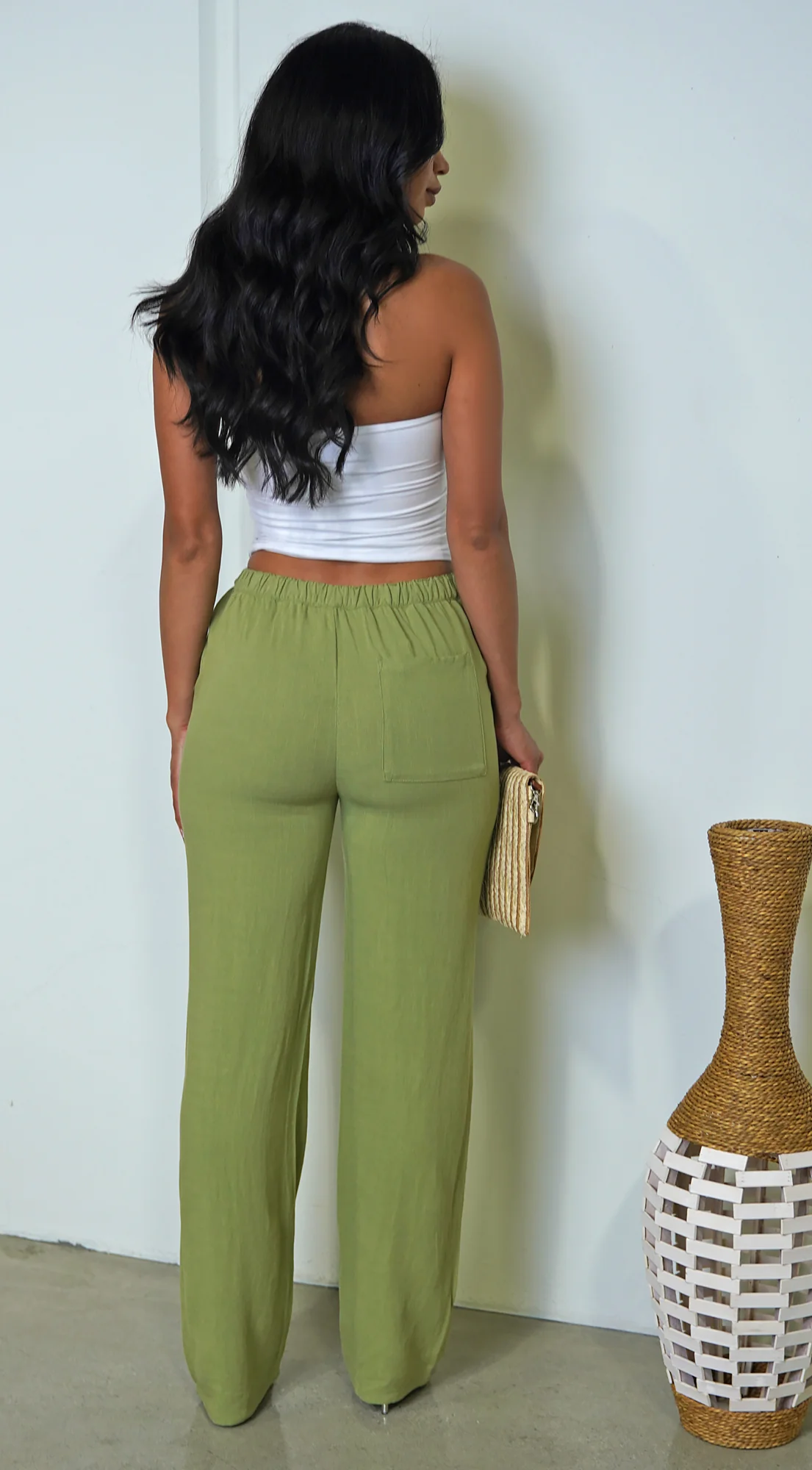 Cora Linen Pants - Green - Image 4