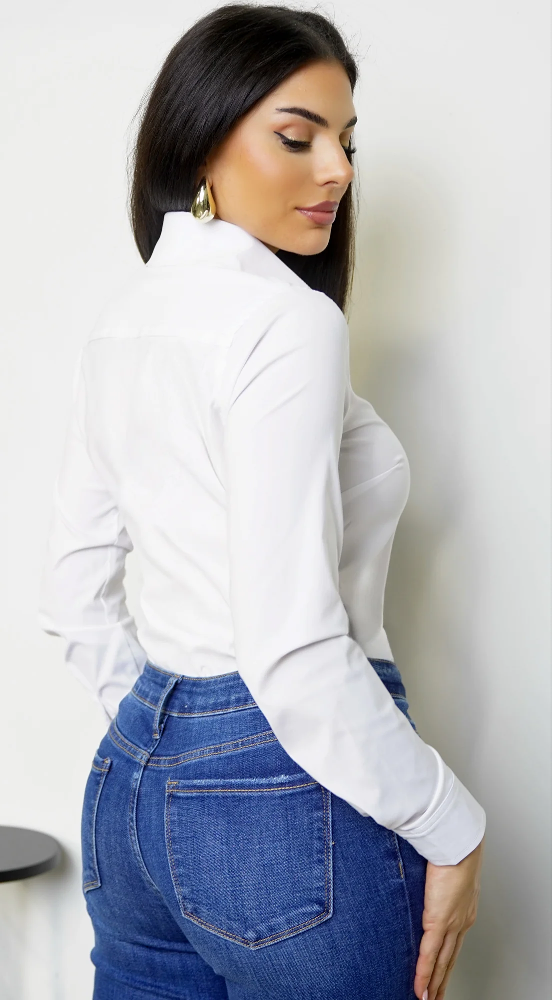 Core Basic Button Down Shirt - White - Image 5