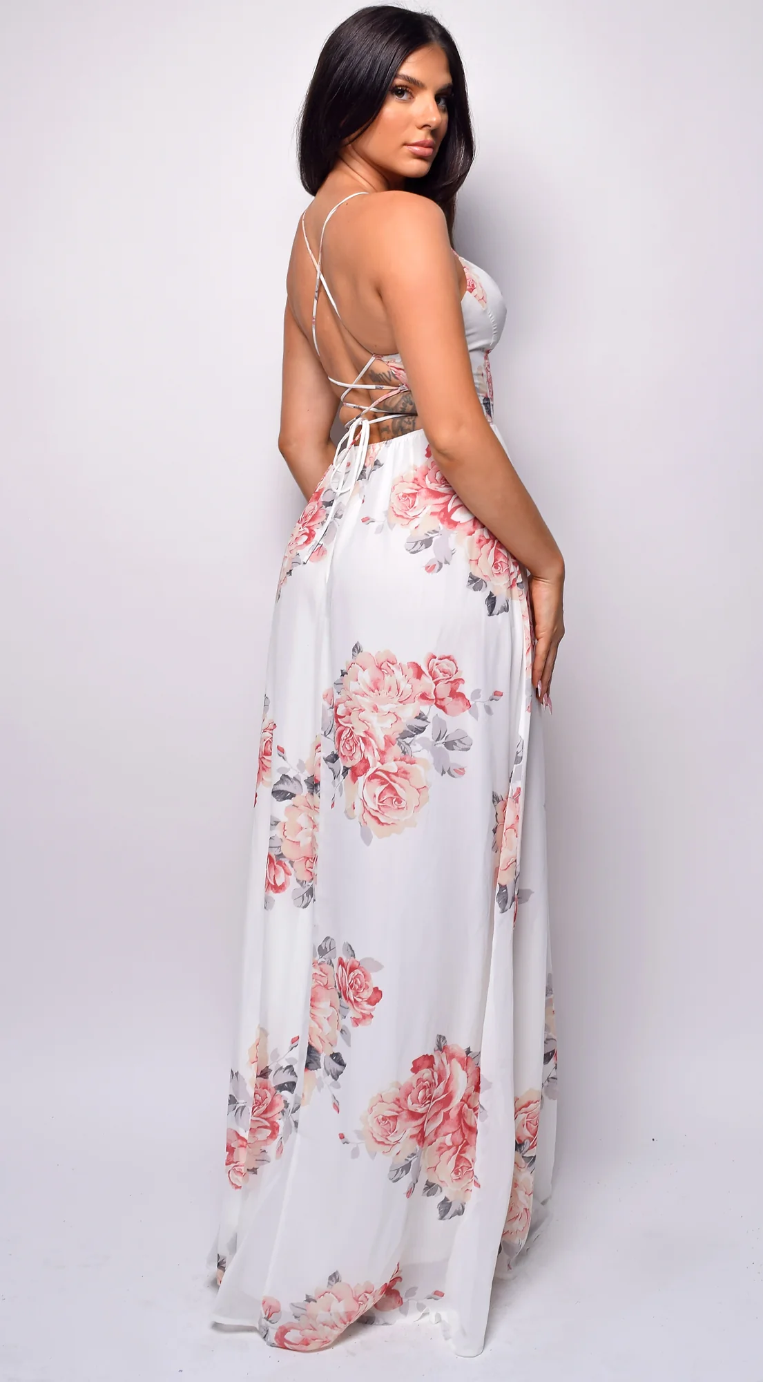 Fayola White Floral Print Maxi Dress - Image 5