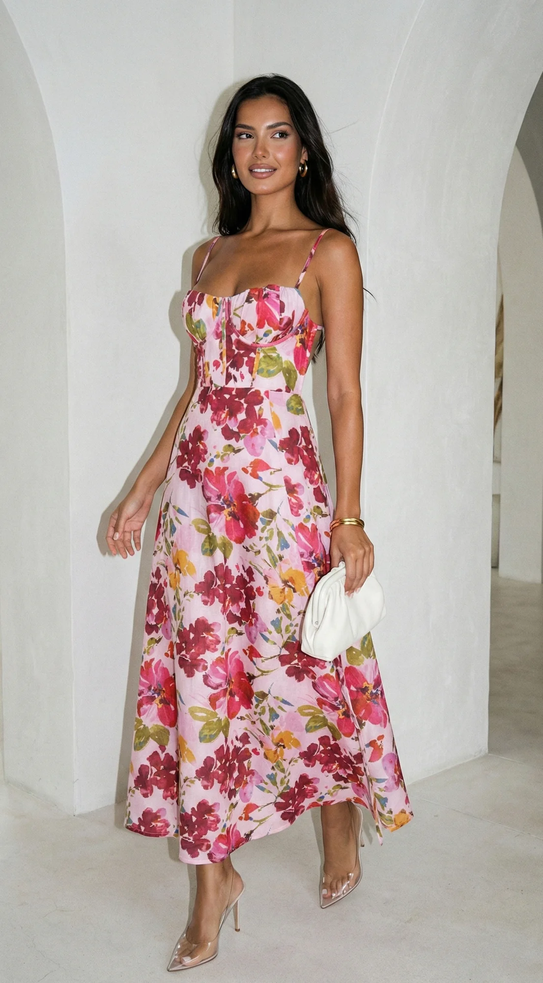 Floréa Bodice Floral Maxi Dress - Pink - Image 16
