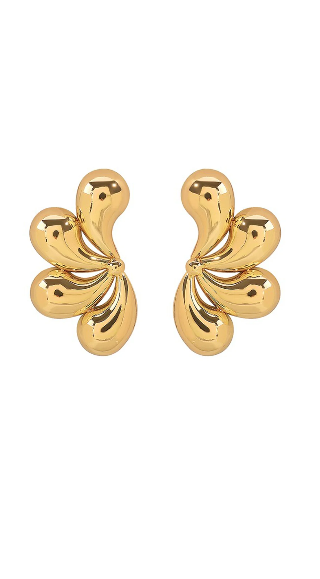 Geometric Teardrop Dangle Earrings - Gold - Image 4