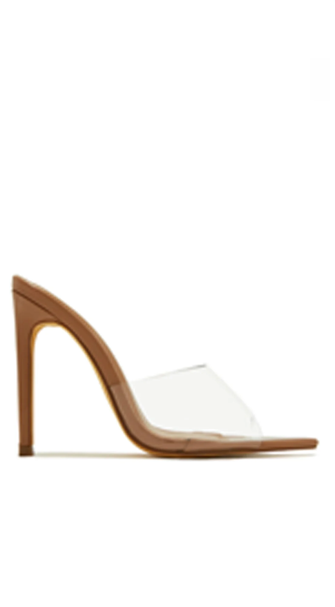 Gia Clear Pointy Toe Heels - Mocha - Image 4