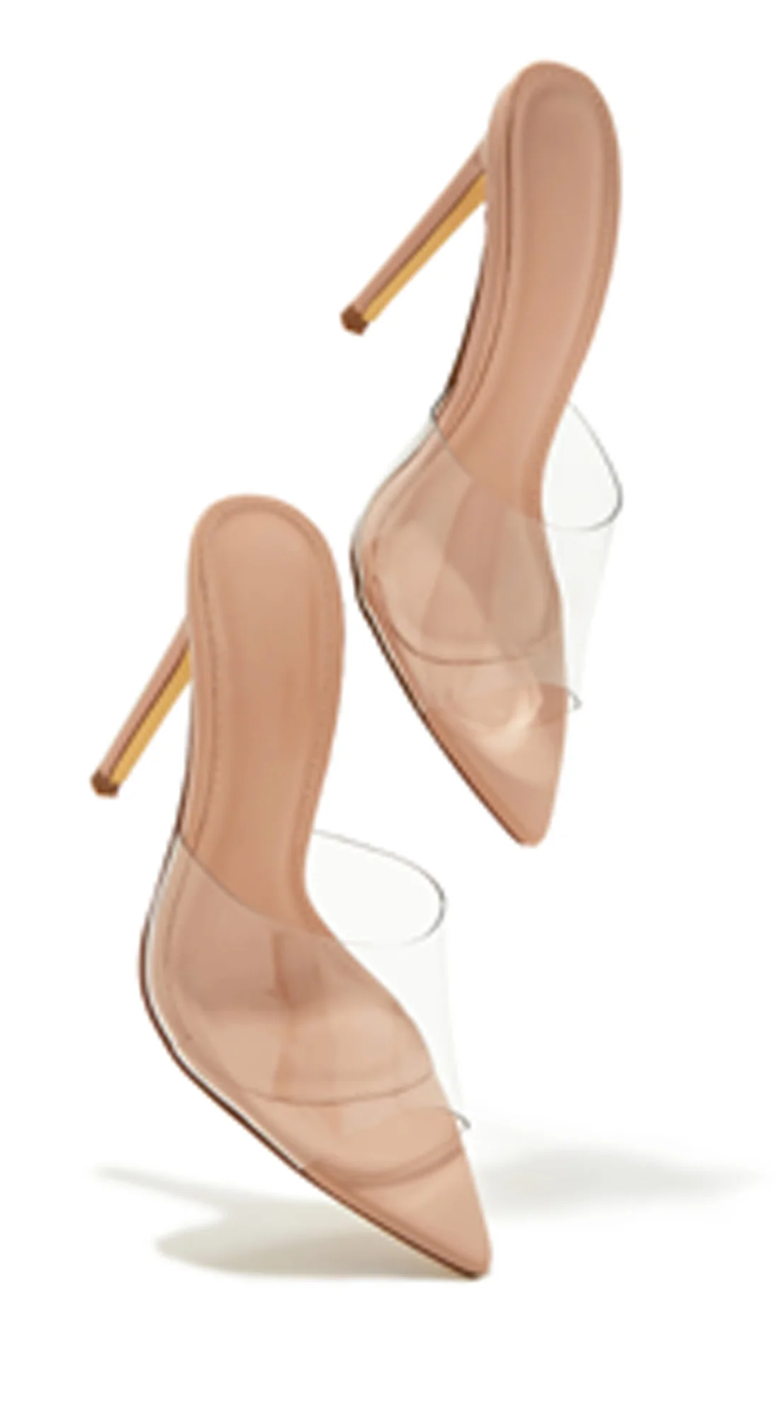 Gia Clear Pointy Toe Heels - Mocha - Image 5