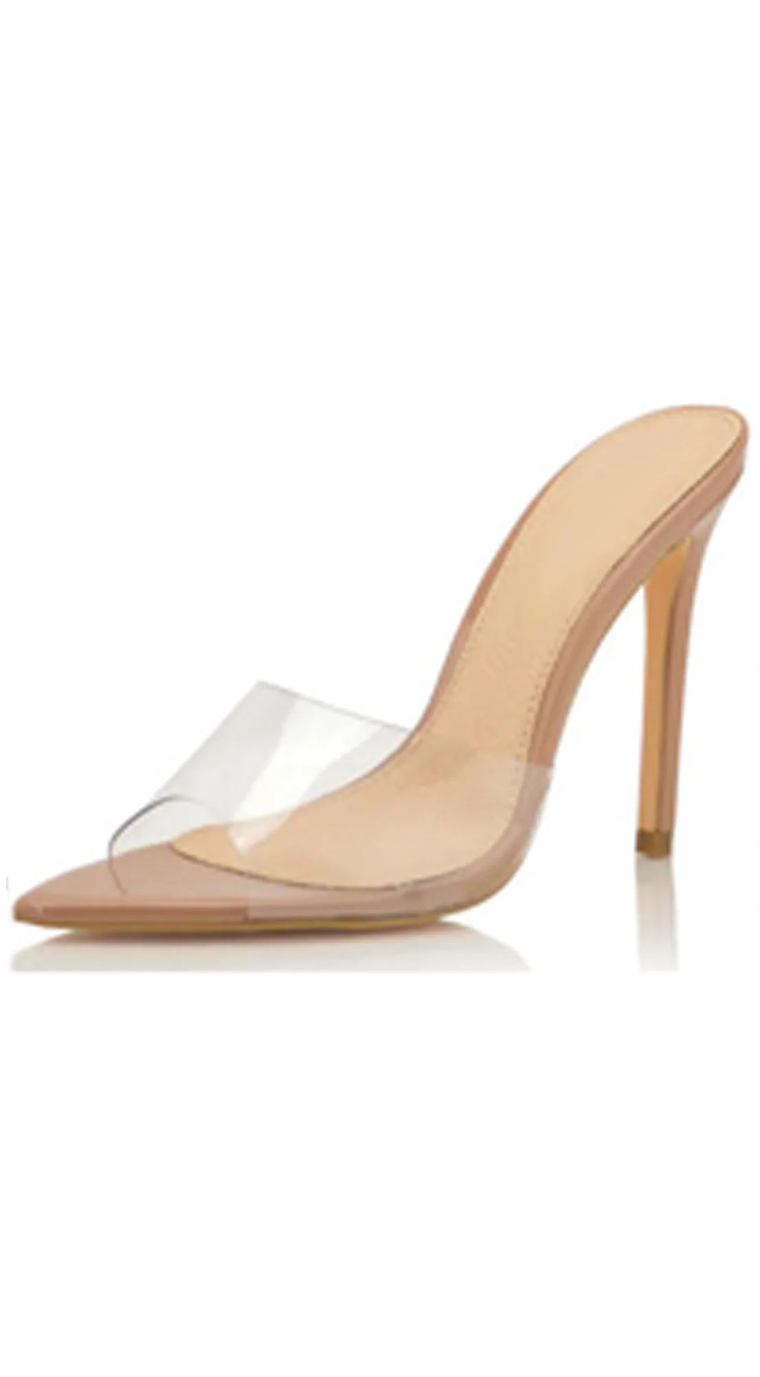 Gia Clear Pointy Toe Heels - Mocha - Image 6