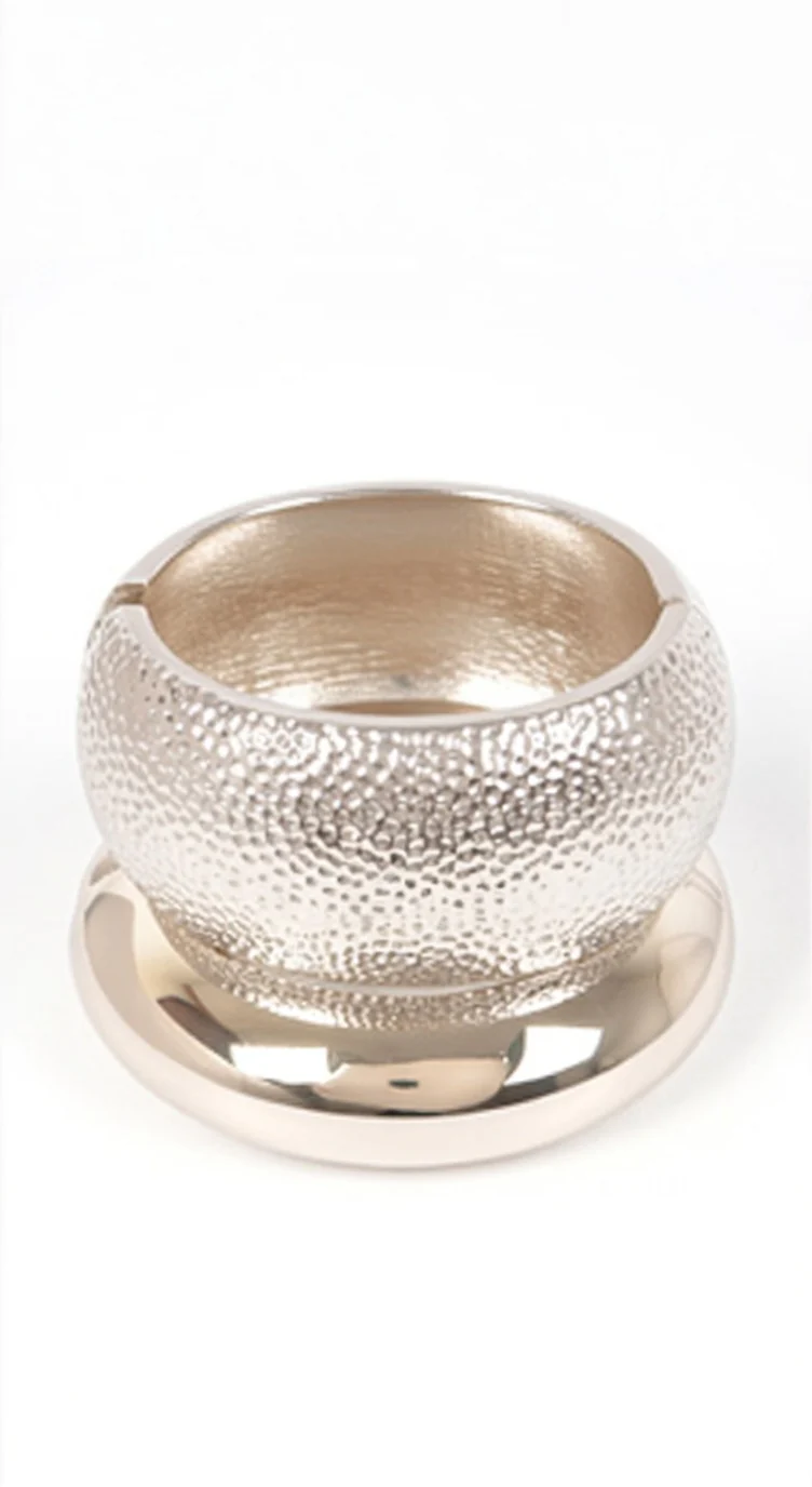 Gilded Duo Two Piece Set Metal Bangle - Silver - Image 2