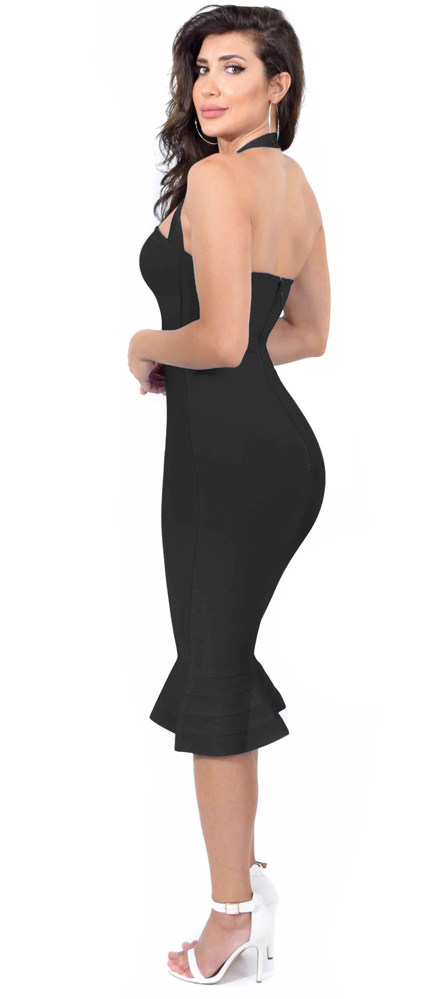 Kayden Black Mermaid Bandage Dress - Image 5