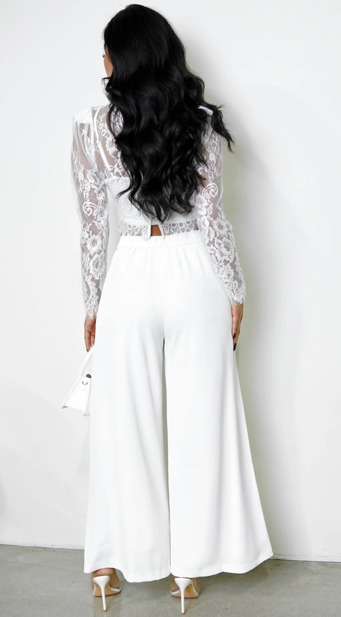 Leona Elasticized Wide Leg Pants - Ivory - Image 3