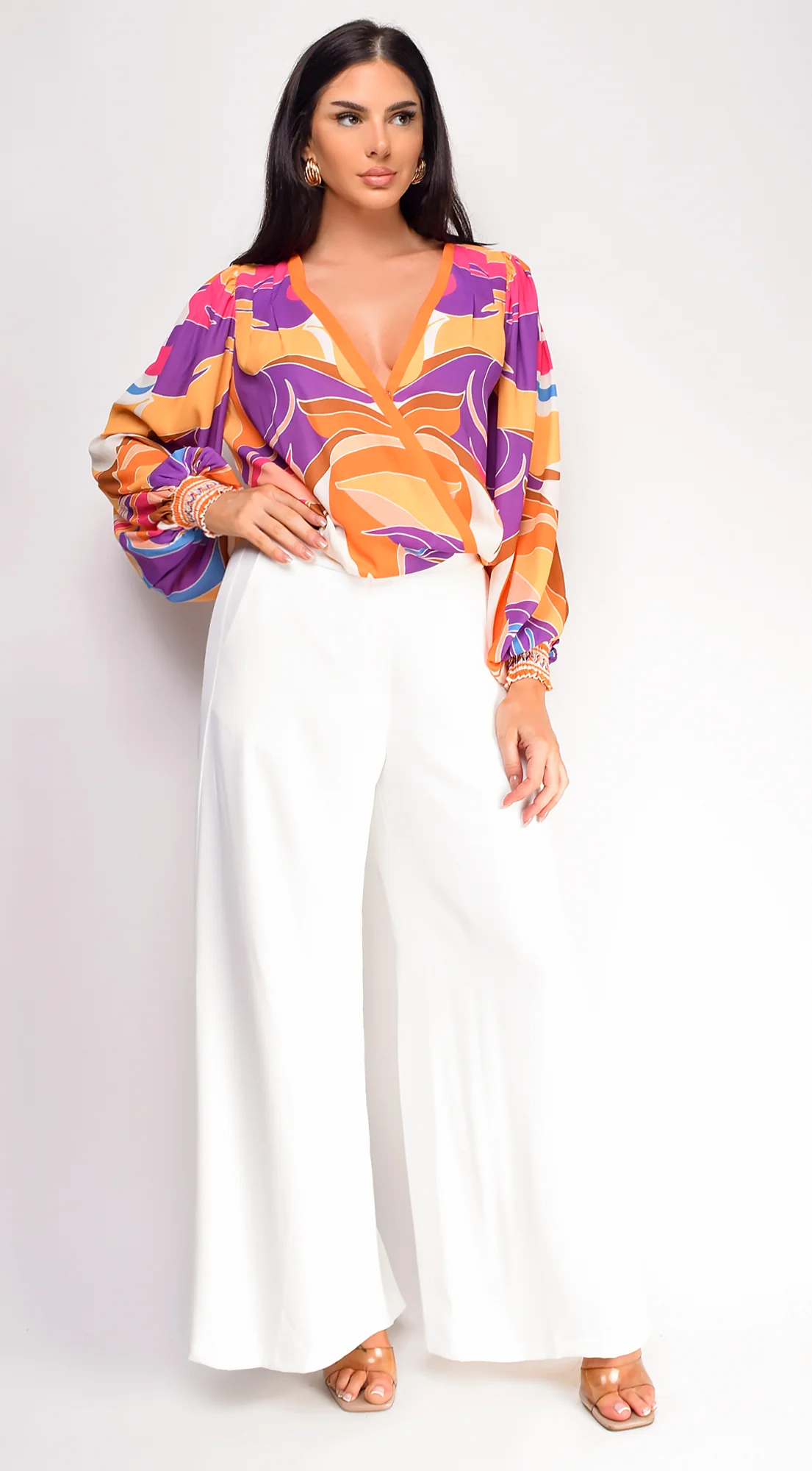 Leona Elasticized Wide Leg Pants - Ivory - Image 4