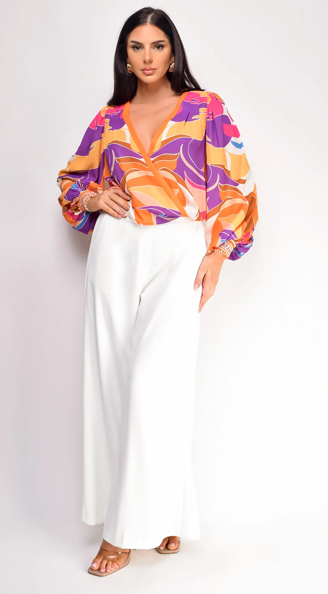 Leona Elasticized Wide Leg Pants - Ivory - Image 9