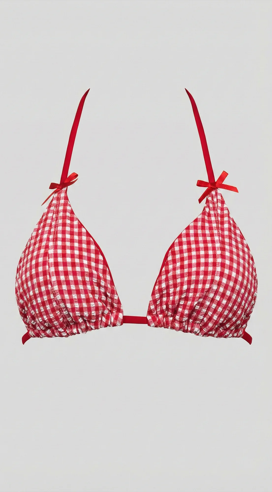 Marbella Gingham Tie Bikini Set - Red - Image 2