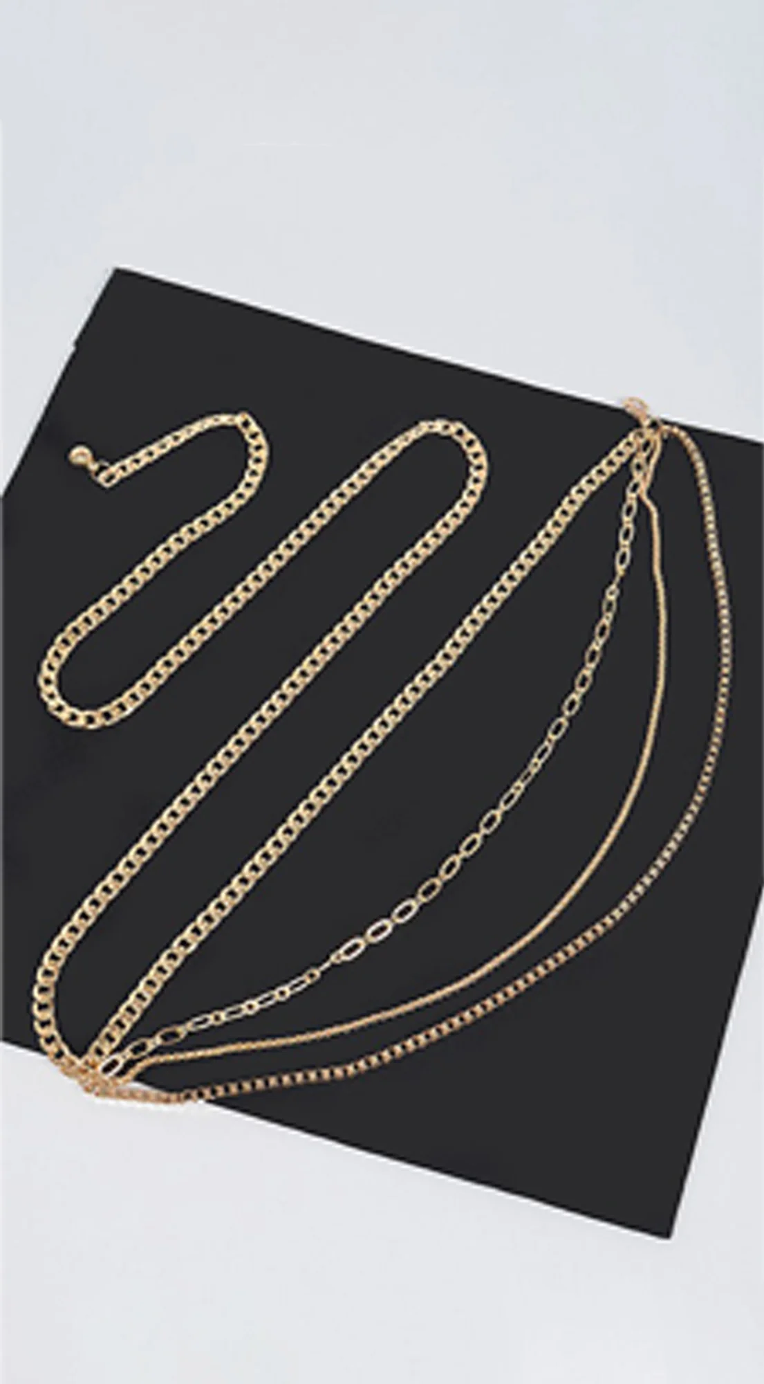 Multi Chain Layered Belt - Gold - Image 4