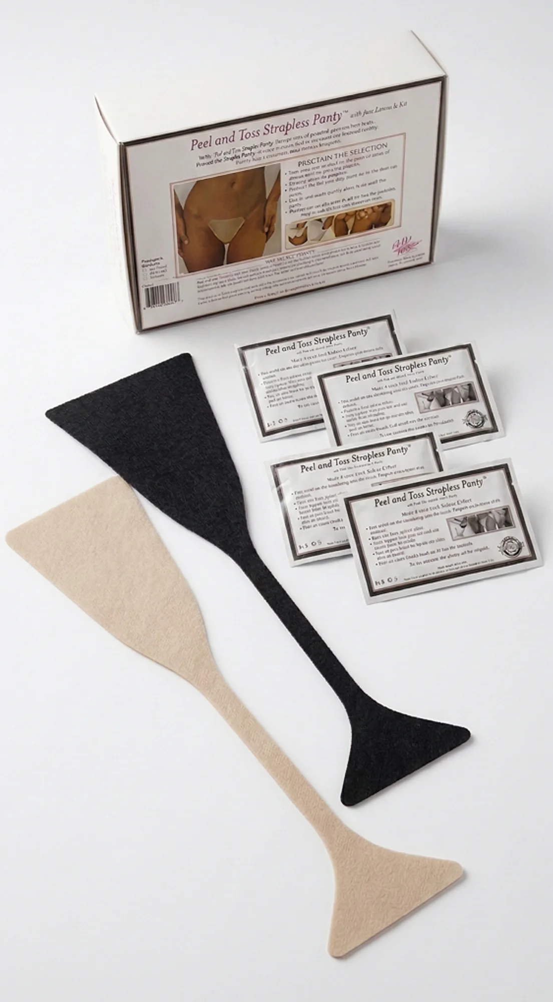 Peel & Toss Strapless Disposable Invisible Thong Panty - Black (Pack of 10) - Image 3