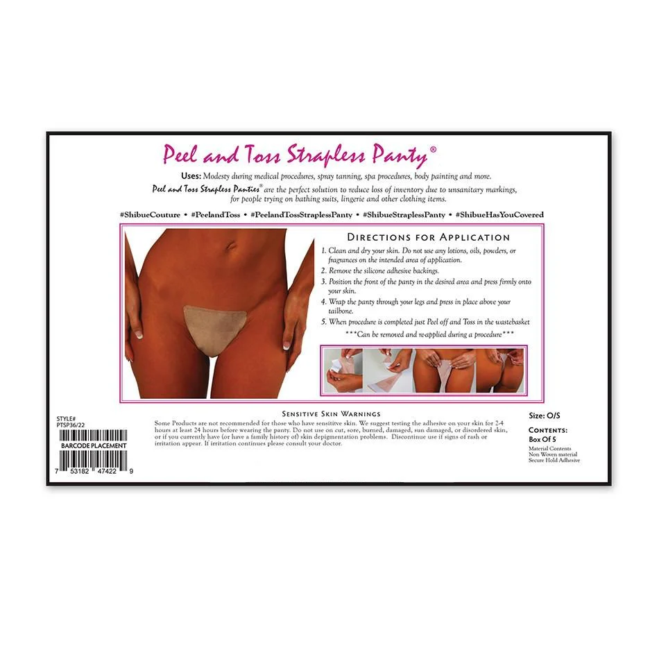 Peel & Toss Strapless Disposable Panty - Nude (Pack of 10) - Image 7