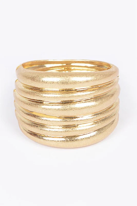 Ria Hinge Cuff Bracelet - Gold - Image 2