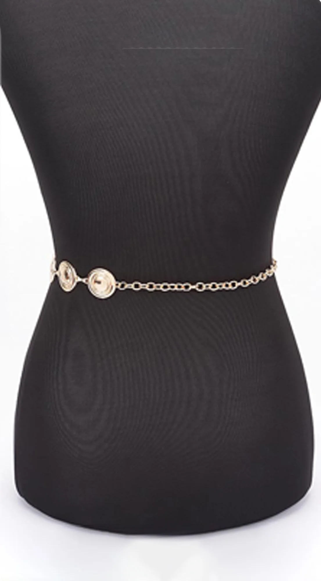 Round Metal Chain Belt - Gold - Image 3