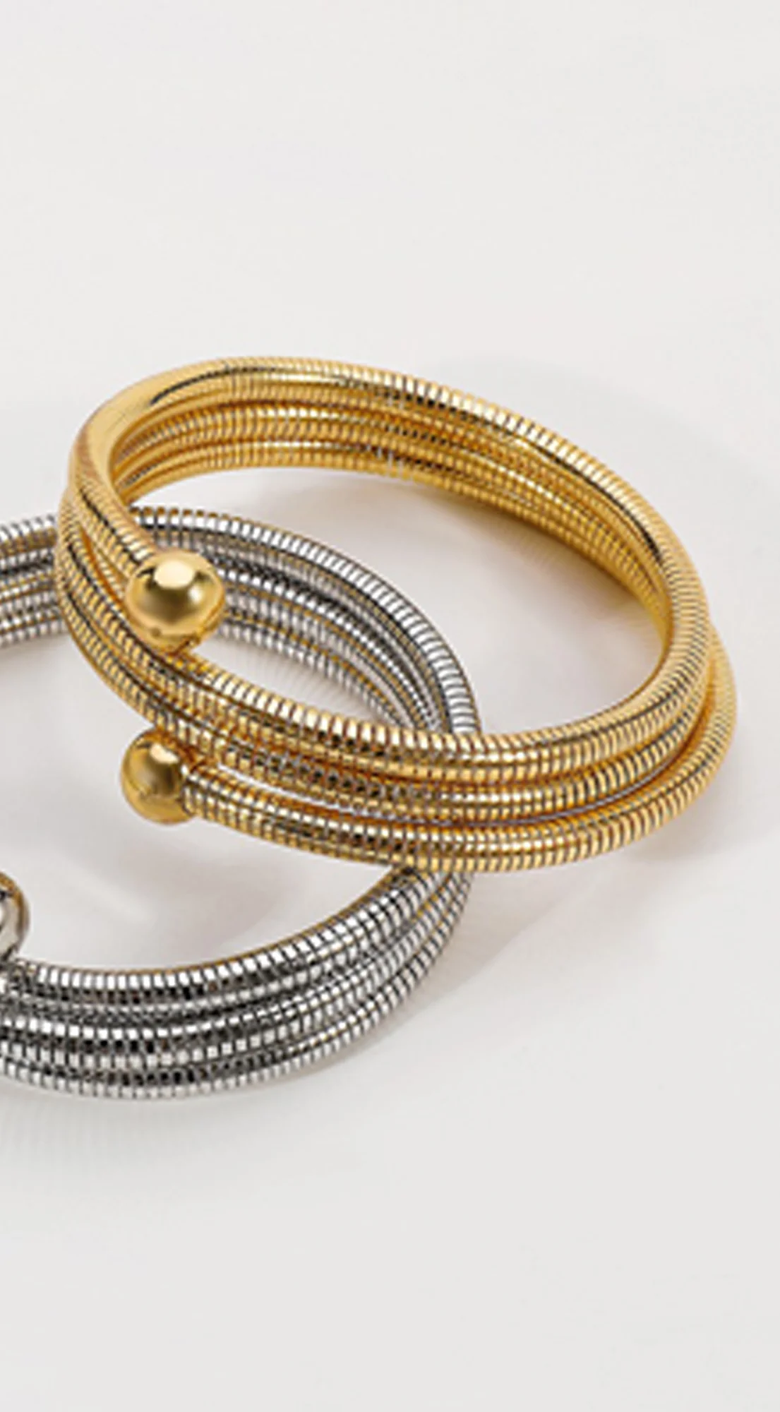 Sia Metal Wrap Flexible Bangle Bracelet - Gold - Image 2