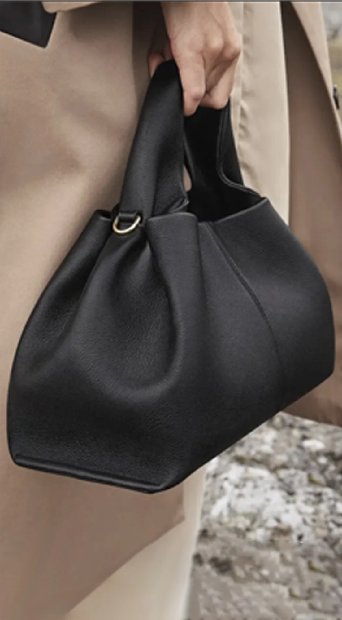 Sophia Lux Soft PU Leather Handbag - Black - Image 5