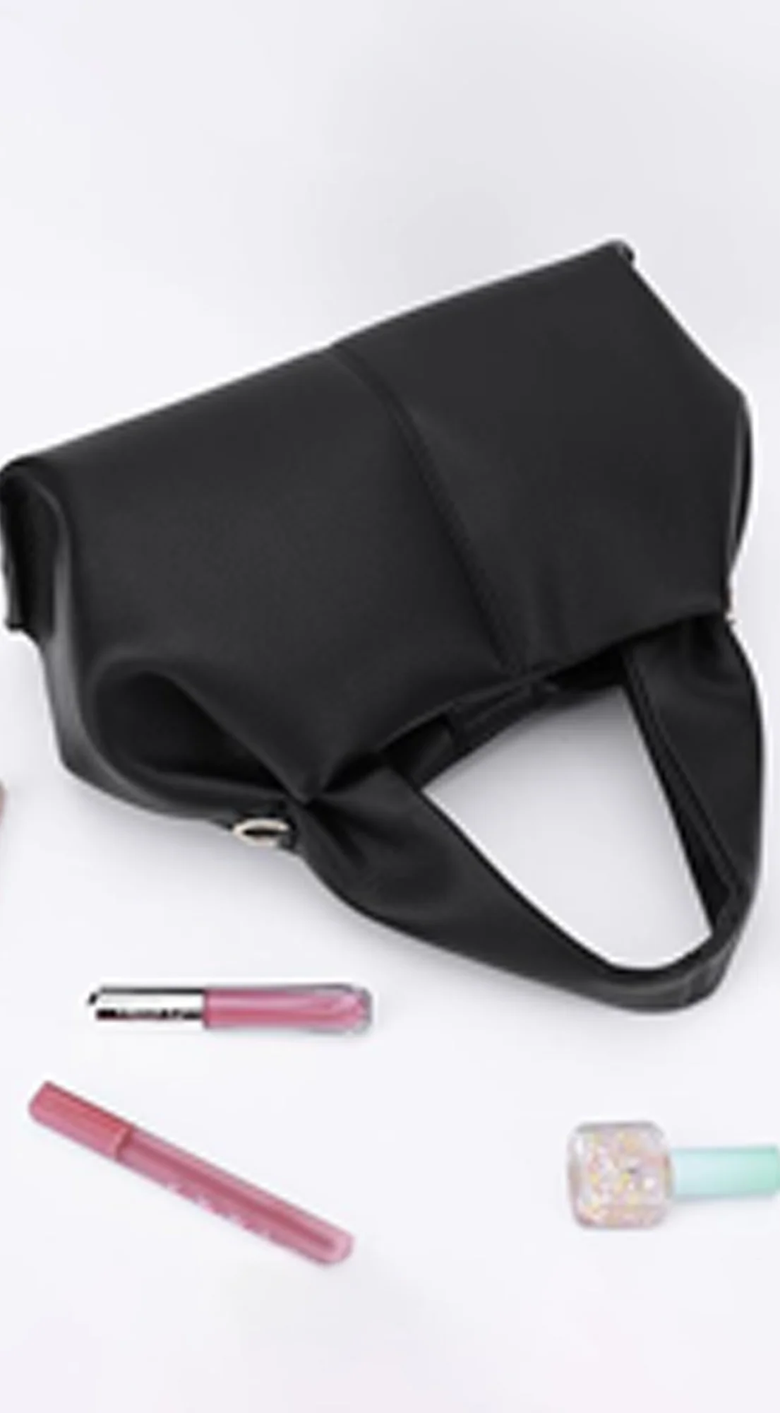 Sophia Lux Soft PU Leather Handbag - Black - Image 8