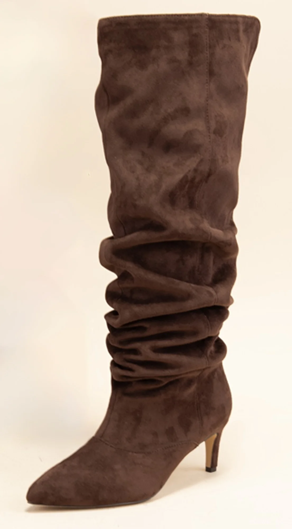 Sovana Suede Ruched Boots - Brown - Image 4