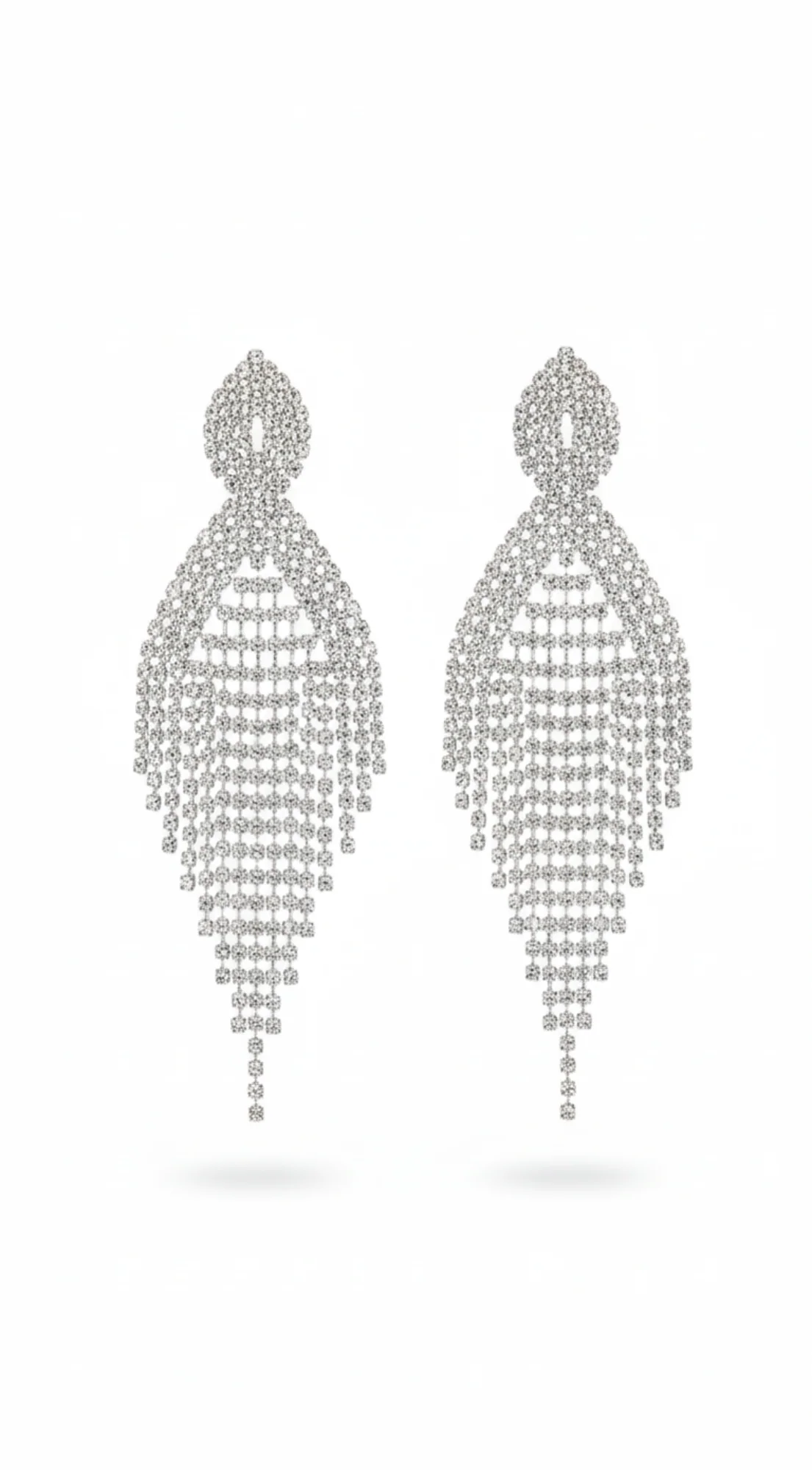 Sparkle Rhinestone Earrings - Silver - Image 3
