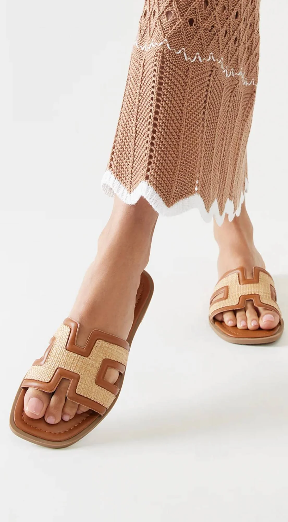 Valenza H Flat Sandal - Brown - Image 3