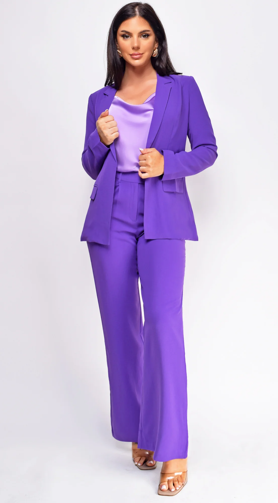 Vella Purple Blazer And Pants Set - Image 3