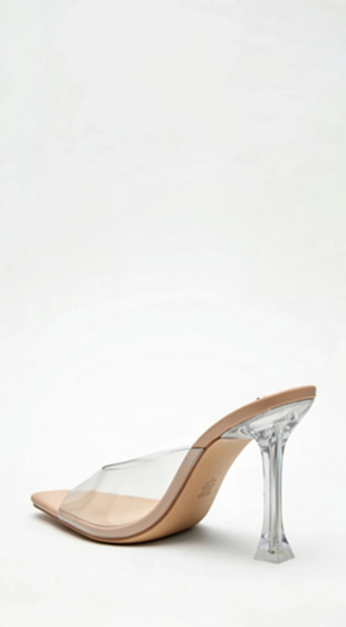 Victoria Clear Strap Mule Heels - Beige - Image 4