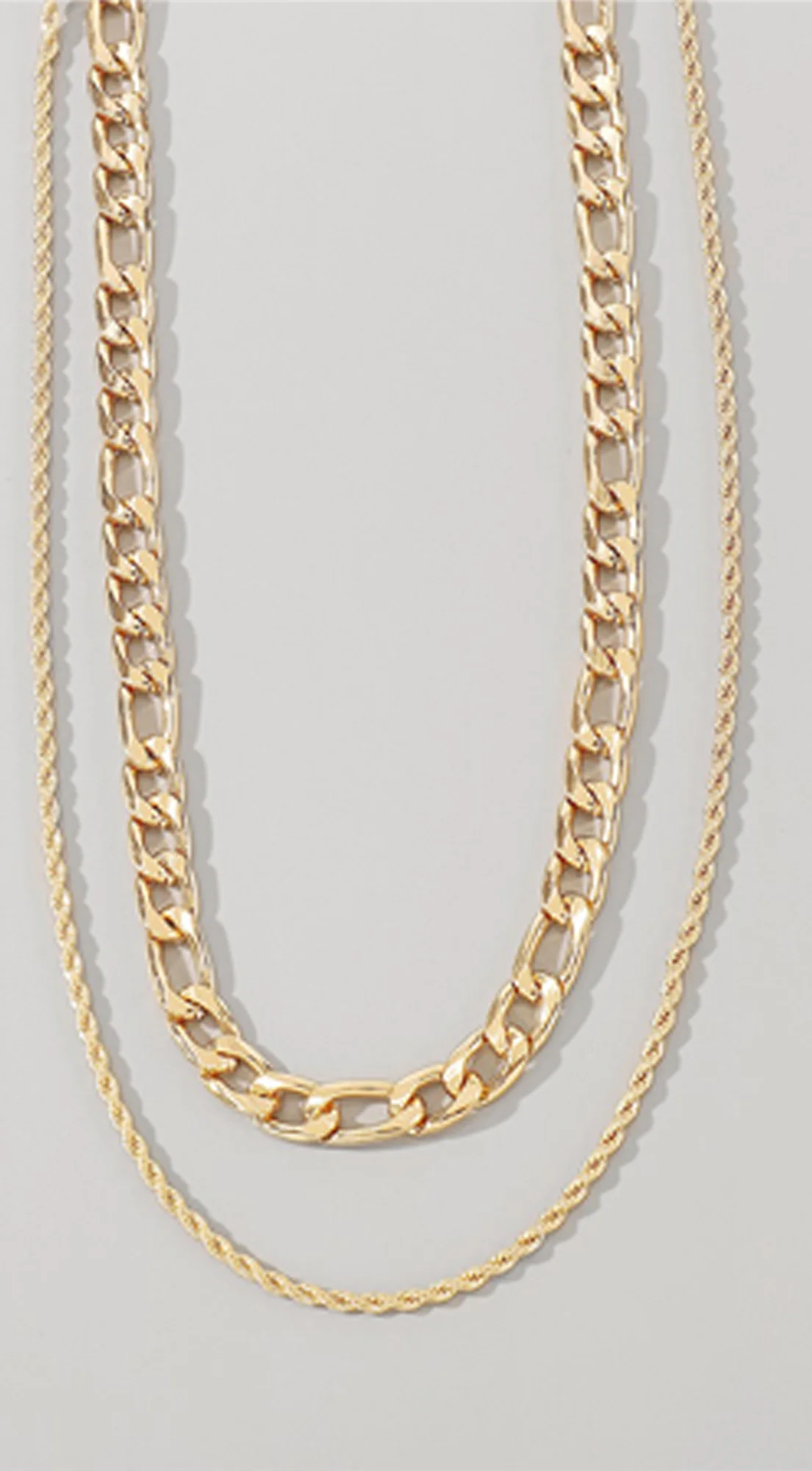 Zia Chain Layer Necklace - Gold - Image 3